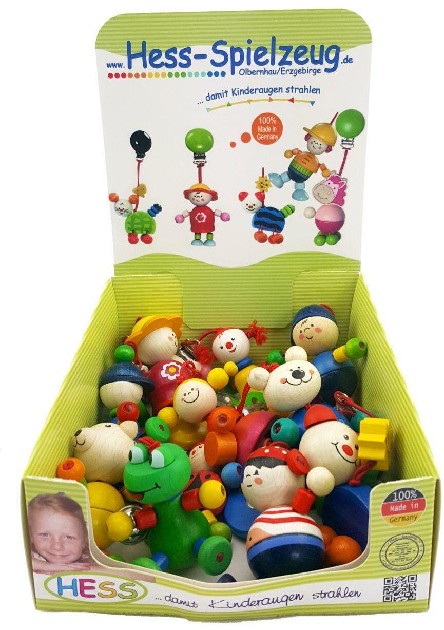 Babyspielzeug &ndash; Display mit 14 bunten Clipfiguren &ndash; BxHxT 7x16x4 cm