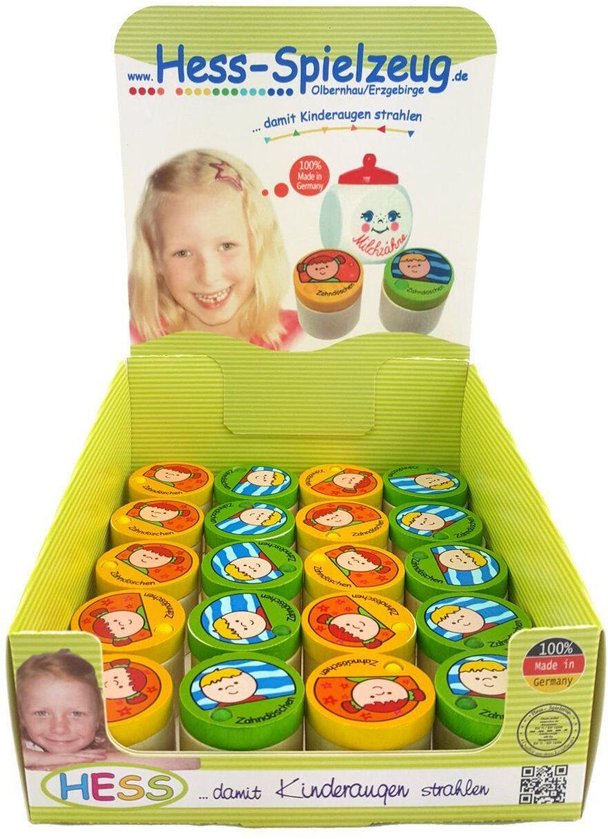 Babyspielzeug &ndash; Display mit farbigen 20 Zahnd&ouml;schen &ndash; BxHxT 40x35x40 cm