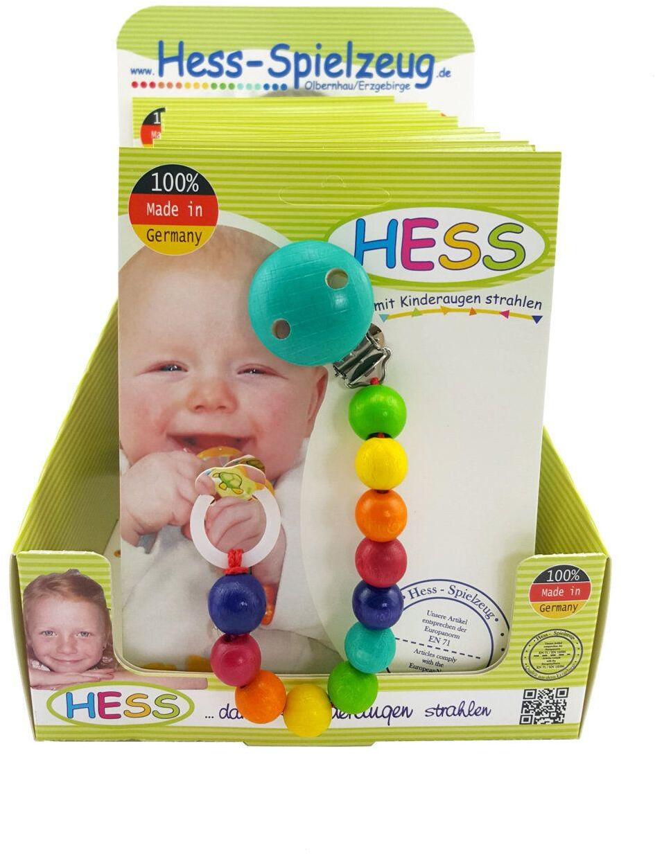 Babyspielzeug &ndash; sch&ouml;nes Display mit 10 farbigen Schnullerketten &ndash; BxHxT 3.5x21x2 cm