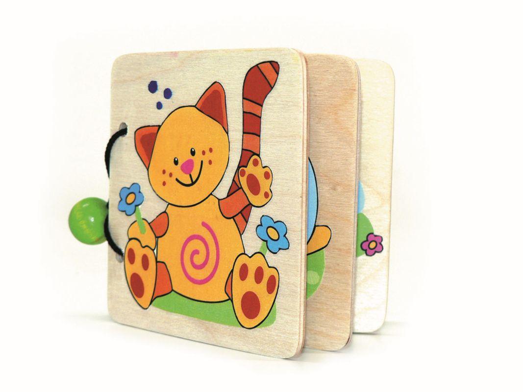 Holzspielzeug &ndash; farbig gestaltetes Bilderbuch mit tollen Tiermotiven &ndash; BxHxT 11 x 9 x 1,5 cm