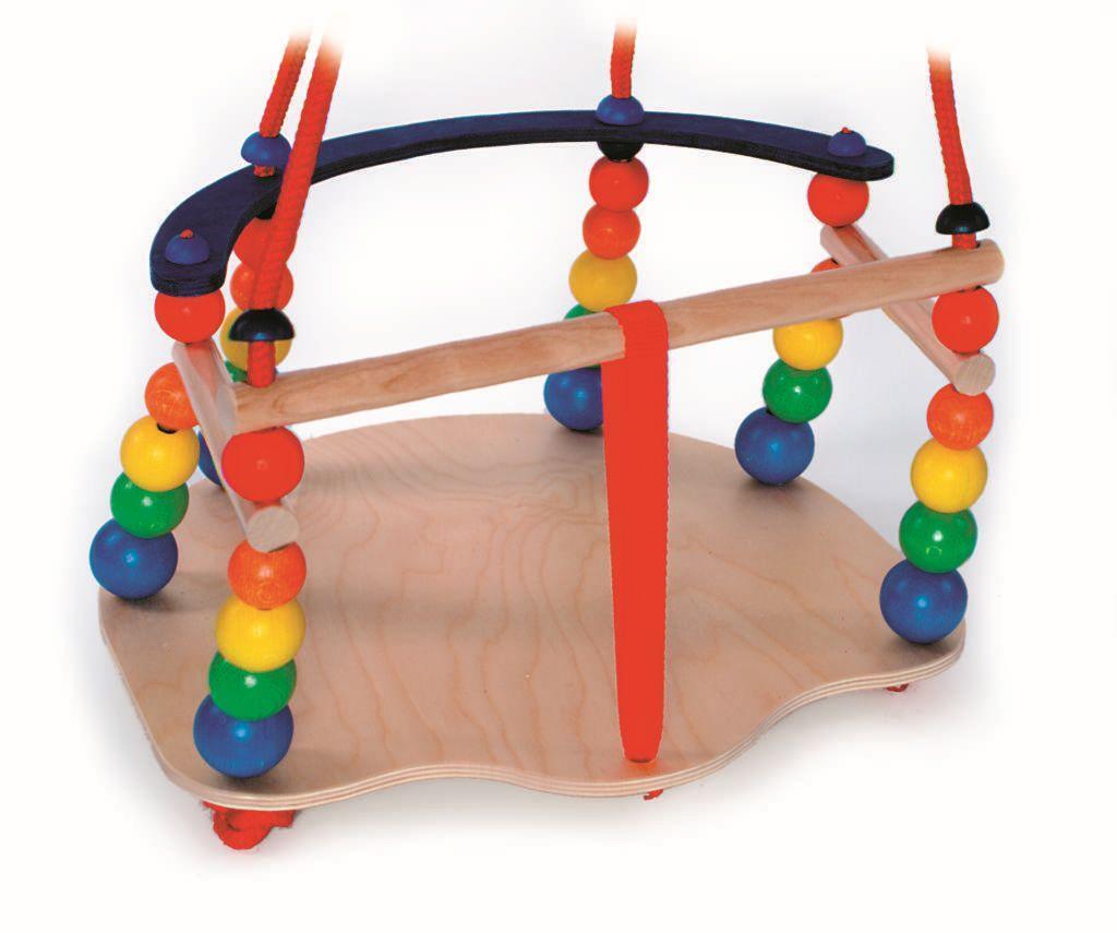 Schaukelspielzeug Gitterschaukel mit bunten Perlen und stabilen Holzstäben von Hess Holz Spielzeug,