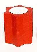 Teelichthalter – toller roter Stern mit geschwungenen Kanten – BxHxT 6,5 x 7 x 6,5 cm