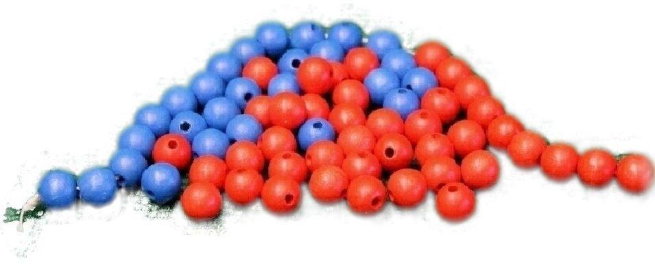 Holzspielzeug 100 blaue Holzperlen &oslash; 1,3cm