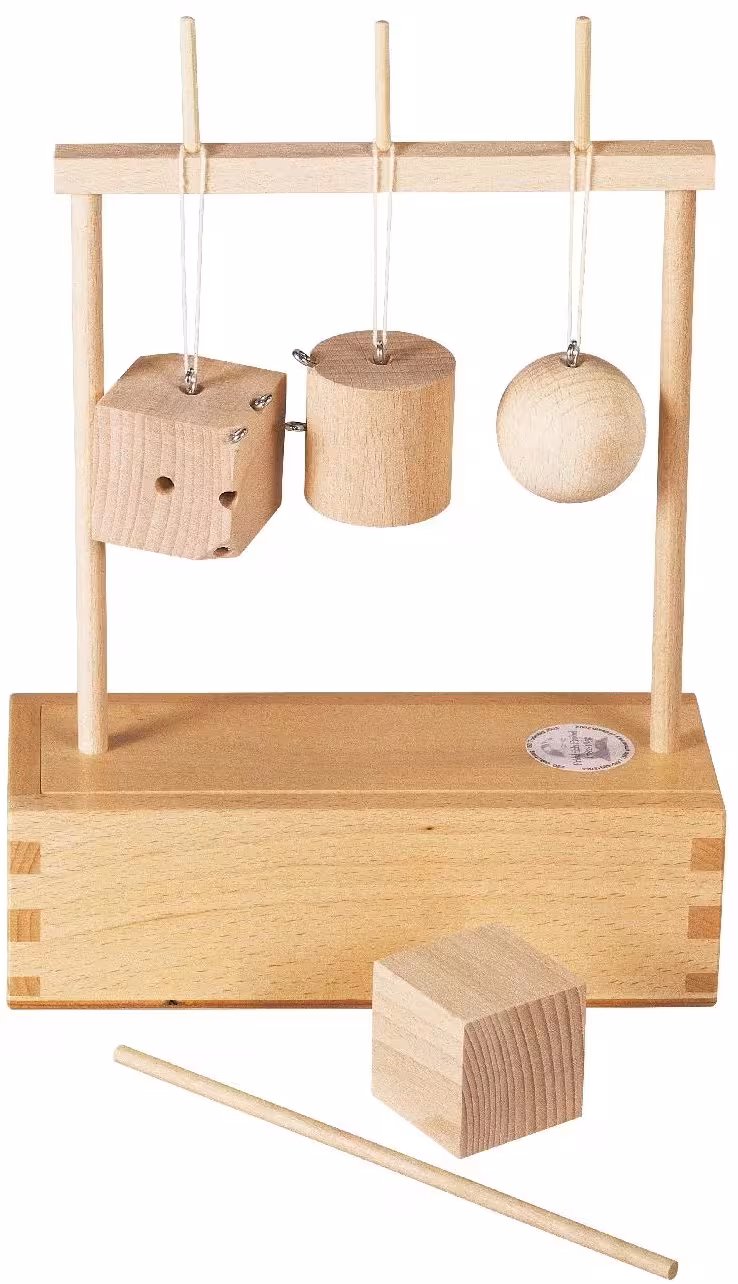 Holzspielzeug Gabe 2 Fröbelspiel naturbelassene Holzteile zum Hängen von SINA Spielzeug GmbH, 19,5