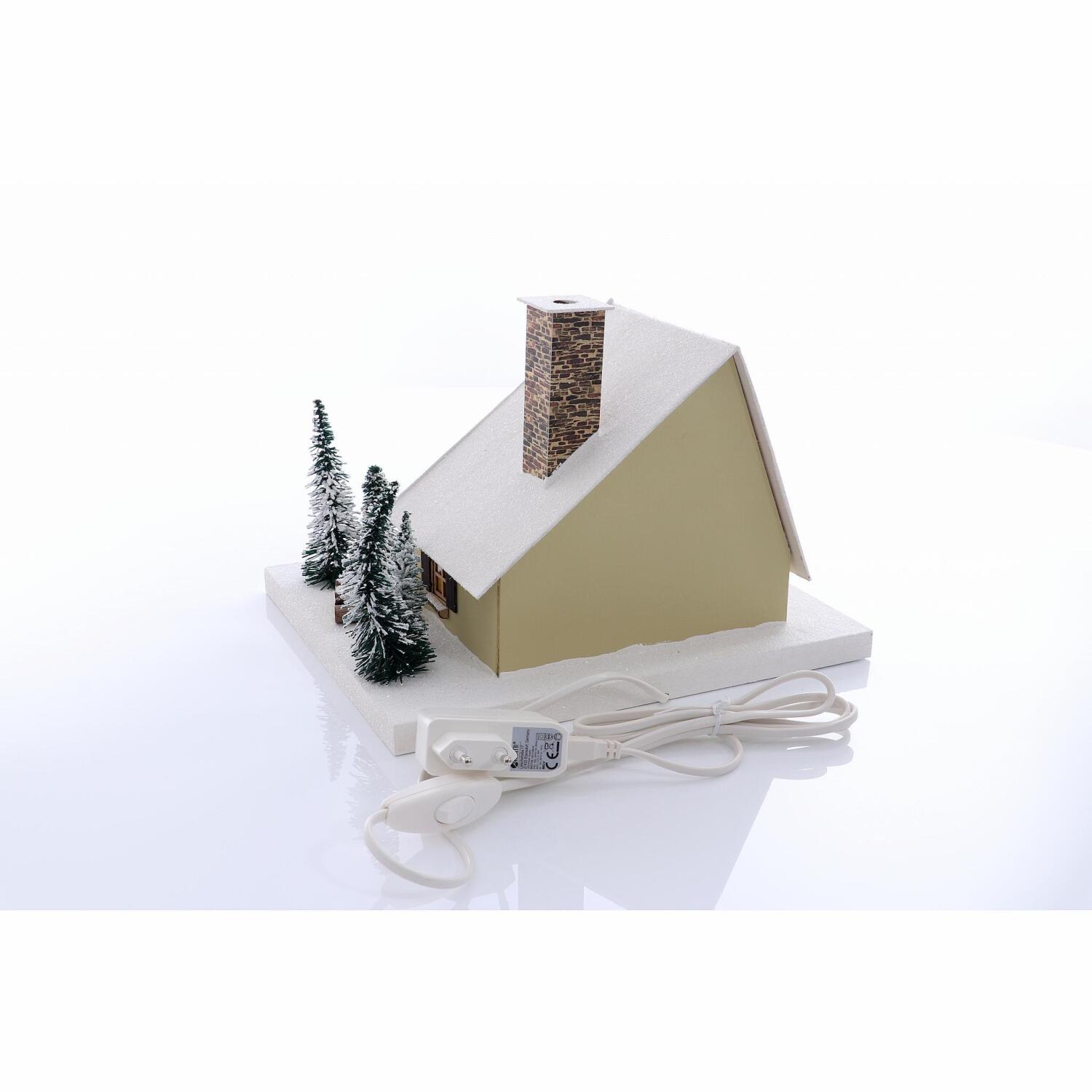 Lichterhaus – märchenhaftes Schneewittchenhaus mit Winterlandschaft – LxBxH ca. 29x24x20 cm