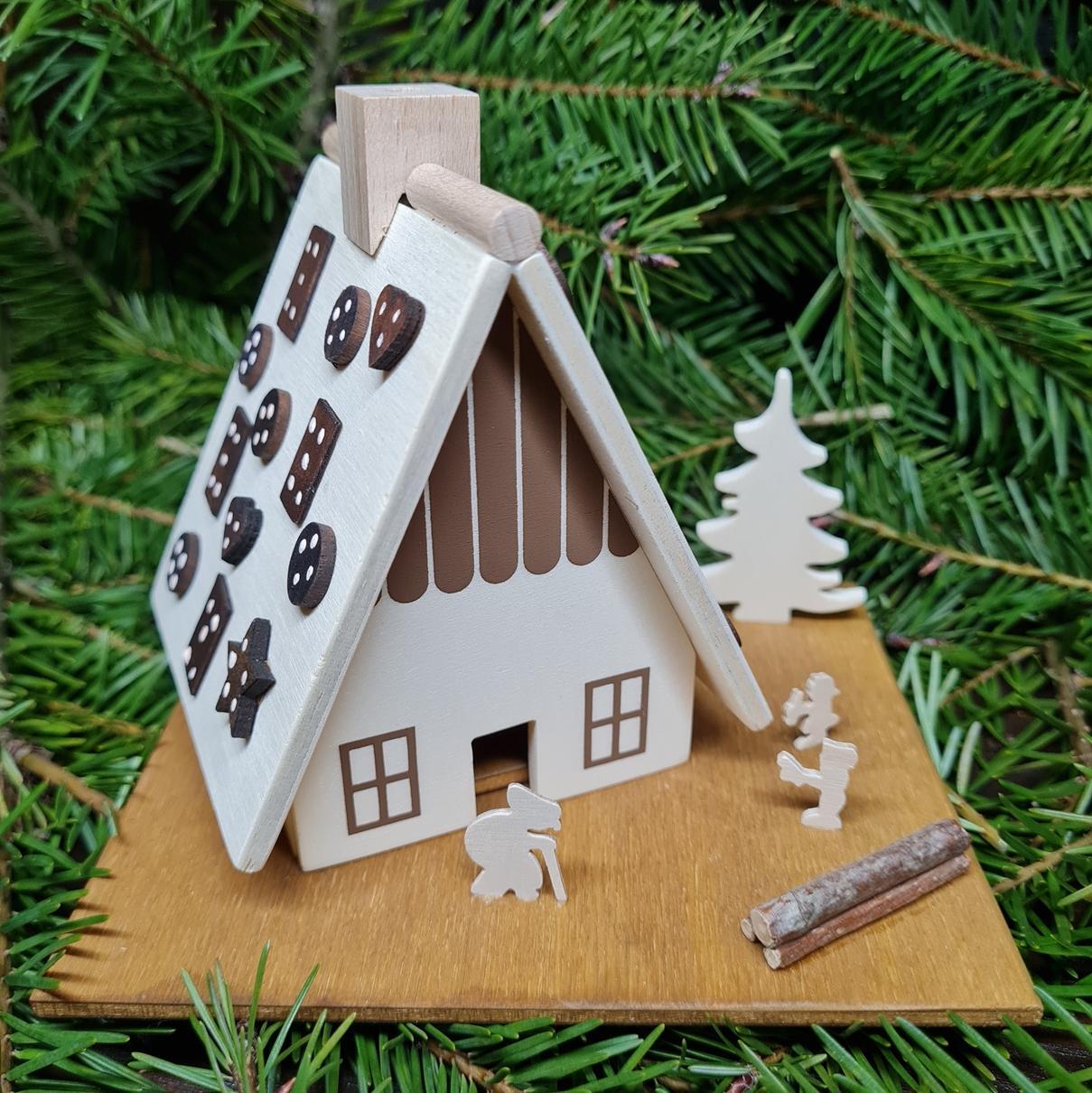 Bastelset Räucherhaus Hexenhaus mit Hänsel & Gretel aus Holz von Sven Büttner Erzgebirge, fertig