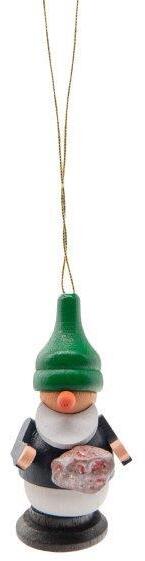 Baumbehang – liebevoll gestalteter Zwerg mit glänzendem Erz, detailreich bemalt – BxHxT = 3 x 6 x 3 