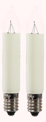 Ersatzkerze – weiß, E10-Gewinde, für 7-flammige Lichterbögen und -ketten, 34V, 3W – BxHxT = 1,2 x