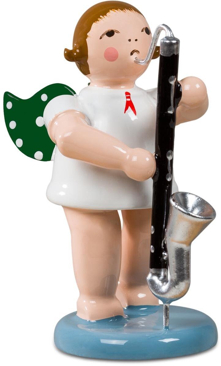 Engel mit Bassklarinette mit Krone H&ouml;he ca. 6cm