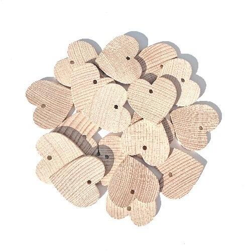 Holzspielzeug - Naturbelassenes Bastelmaterial Herzen - BxHxT 7,5x4,5x4,5cm