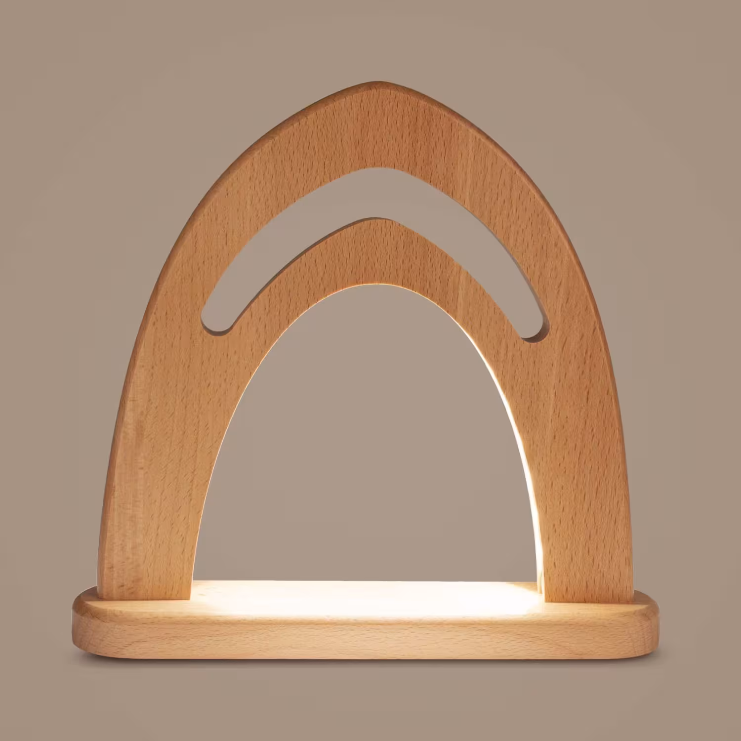 Schwibbogen unbestückt mit LED-Beleuchtung aus Holz von Großhandel Dregeno, schlichter Lichterbogen