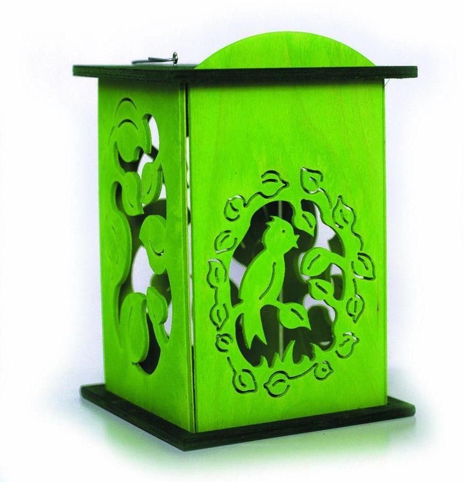 Bastelset &ndash; zauberhafte Fr&uuml;hlingslaterne im farbigen Design mit filigranen Details &ndash; BxHxT 12 x 18 x 2,5 cm