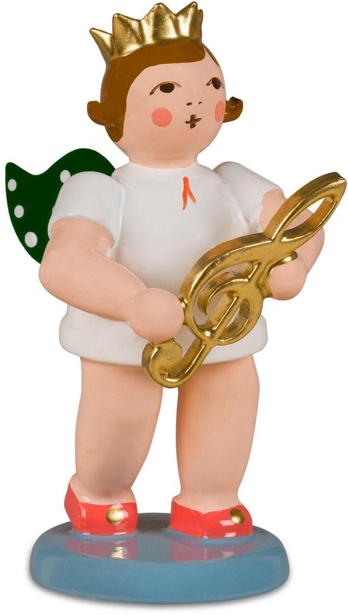 Miniaturfigur Engel mit Notenschl&uuml;ssel ohne Krone H&ouml;he ca 6cm