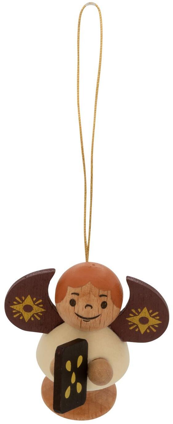 Baumbehang &ndash; naturbelassener Sternengel mit leckerem Pfefferkuchen &ndash; BxHxT 4 x 4,5 x 3,5 cm