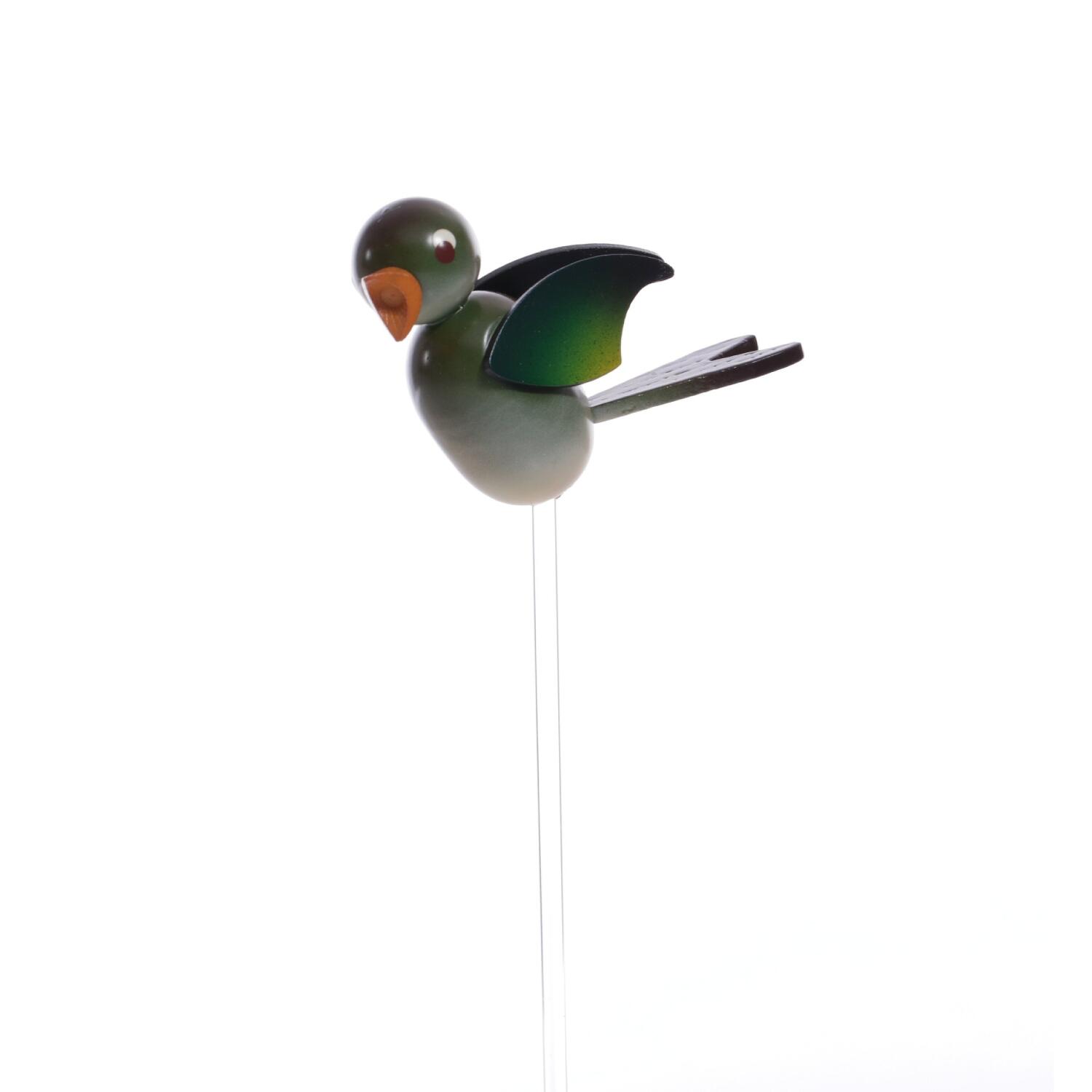 Frühlingsdekoration - Blumenstecker Vogel Grünfing (4x2x6cm) - Höhe 19cm