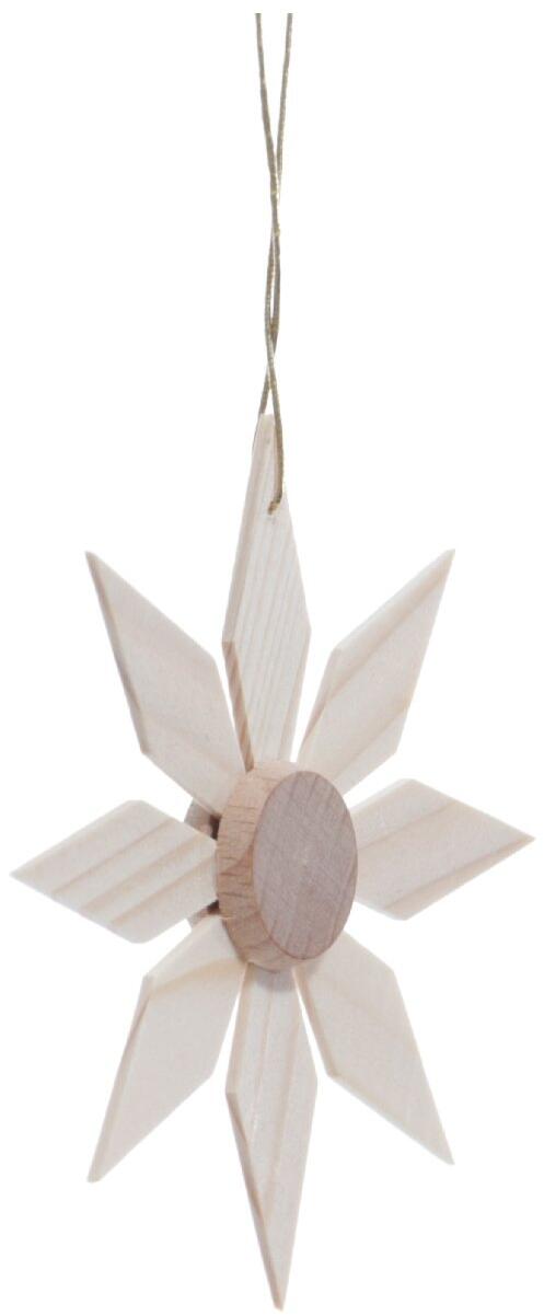 Christbaumschmuck - Holzstern mit 8 gleichen Kieferblättern - Ansicht Rechts - Verschönert jeden