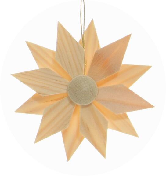 Christbaumschmuck - Holzsterne aus Kiefernblätter 4er Set - Ansicht Stern Einzeln