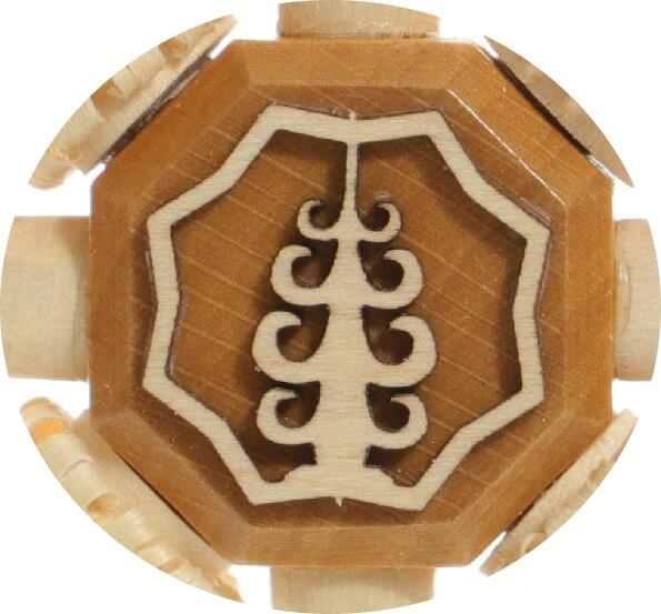 Christbaumschmuck - Spanstern mit Ringel- und Spanbäume - Ansicht Detail - Mit ausgefrästen Bäumchen