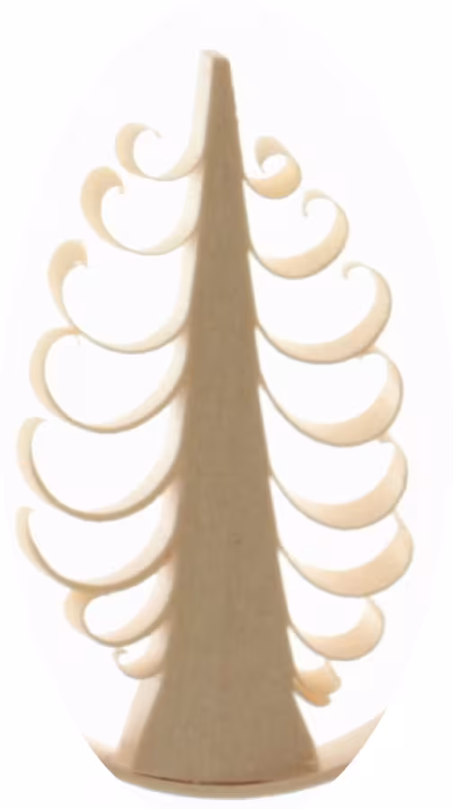 Christbaumschmuck – Filigrane, naturbelassene Tropfen-Anhänger mit handgestochenem Spanbäumchen im 2er-Set – BxHxT ca. 9,5 x 4 x 1 cm - Filigranes ...