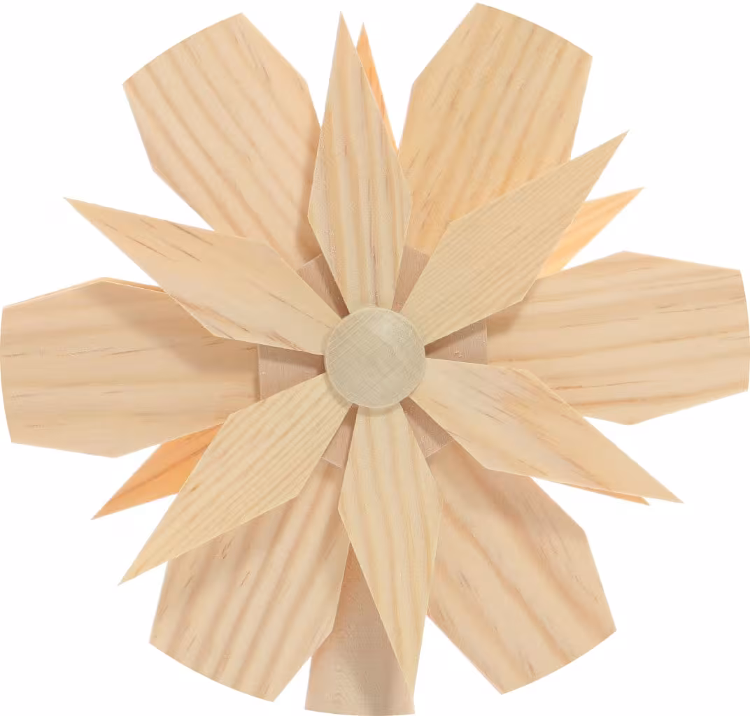 Baumschmuck - Filigrane, handgefertigte Baumspitze mit elektrischem Holzstern und kleinen Holzsternen – BxHxT ca. 25x25x7 cm - Detailansicht der ...