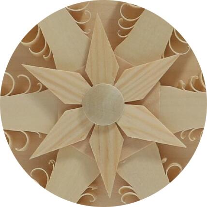 Spanstern Natur el. Beleuchtet LED Mitte mit Sterne (beidseitig) - Ansicht Detail