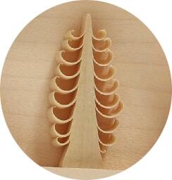 Spanstern doppelt el. Beleuchtet - Mitte mit kleinem Bäumchen - Ansicht Detail