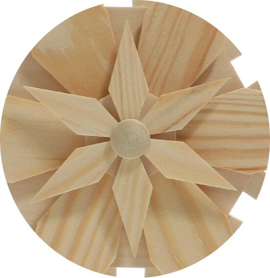 Spanstern in der Mitte 2 Kiefernsterne in Natur (beidseitig) - Ansicht Detail