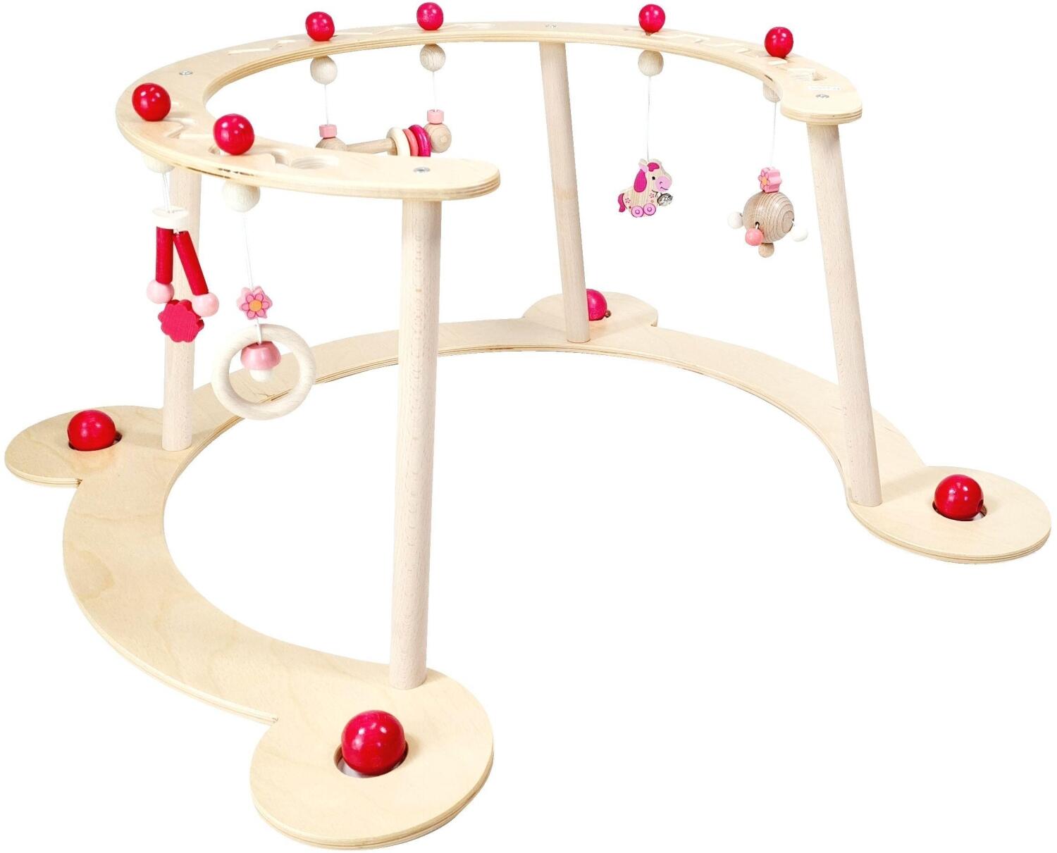 Lauflernger&auml;t &ndash; mit verspieltem Pferdchen in farbigen- und Holzt&ouml;nen &ndash; BxHxT 73 x 39 x 71 cm