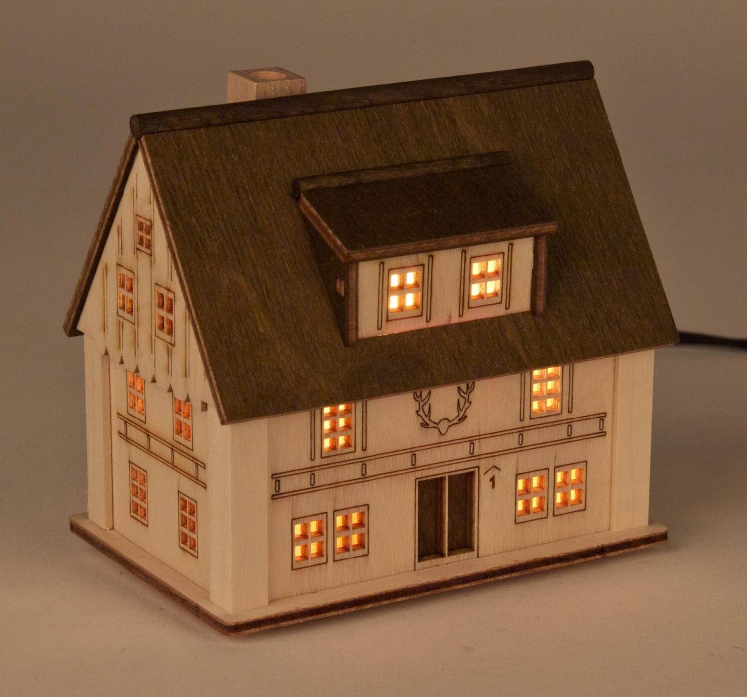 Lichterhaus Forsthaus OHNE Leuchtmittel BxHxT 90x90x60mm