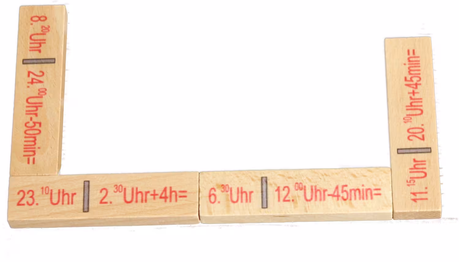 Holzspielzeug Lernspielzeug Rechendomino Zeit von Erzgebirgische Holzspielwaren Ebert GmbH, 20 cm,