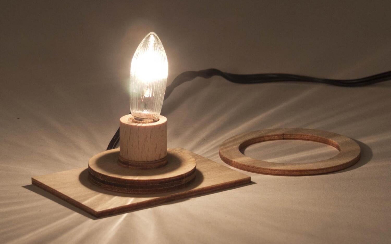 Lichterhaus Zubehör Beleuchtungssatz für Lichterhaus mit Steckernetzteil 12V Höhe 55mm