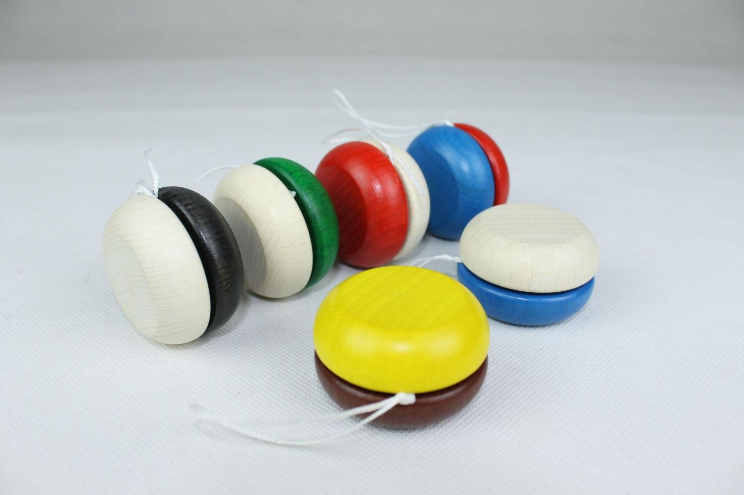 Holzspielzeug - Yo-Yo Gelb-Dunkelrot - BxT 5x3cm