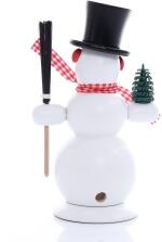 R&auml;ucherfigur &ndash; charmanter, handgefertigter R&auml;uchermann Schneemann in Wei&szlig;