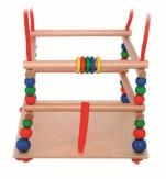 Schaukelspielzeug – farbenfrohe Gitterschaukel mit festen Seilen aus Holz – BxHxT 30 x 27 x 30 cm