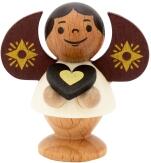 Miniaturfigur – liebevoll gestalteter Sternengel mit braunen Flügeln und Herz – BxHxT 4 x 4,5 x 2,5 