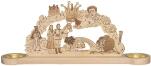 Lichterbogen – naturbelassene Teelichthalter mit Märchenszenen und Prinzenpaar – BxHxT 32 x 12 x 7