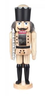 Nussknacker – majestätischer König mit detailreicher Krone und Zepter, naturfarben – BxHxT = 13 x 39