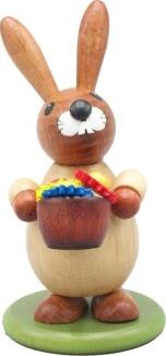 Osterdekoration Osterhase mit Blumen natur Höhe 9cm