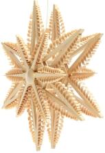 Spanstern doppelt el. Beleuchtet Mitte mit 6 B&auml;umchen - Ansicht Links - Hergestellt in einem