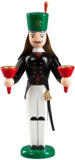Weihnachtsfigur – traditioneller Bergmann mit roter Laterne und schwarzer Uniform, detailreich