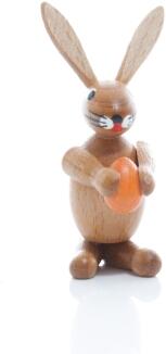 Osterfigur - Osterhase mit orange Osterei - Ansicht Vorne - Schöne Osterdekoration