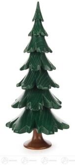 Holzbaum – detailreich gestaltet, grün lasiert, harmonisch natürlich – H = 19 cm