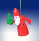Baumbehang – bunter Weihnachtsmann mit detailreichem Mini-Weihnachtsbaum, handbemalt – BxHxT = 5 x