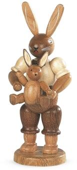 Osterfigur – Hasenvater mit niedlichem Kind – HxB 11 x 5 cm