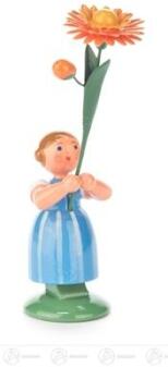 Blumenmädchen – farbenfrohes Frühlingskind mit leuchtender Ringelblume, liebevoll gestaltet – BxHxT 
