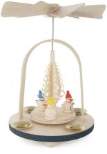 Pyramide &ndash; liebevoll gestaltete Schneem&auml;nner mit bunten Details, naturfarben &ndash;