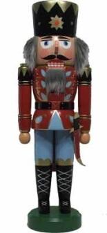 Nussknacker – erzgebirgischer Nussknacker König in Rot – BxHxT ca. 11,5x41x14,5 cm