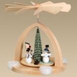Tischpyramide – Schneemänner natur – Höhe ca. 23 cm