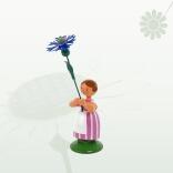Miniaturfigur Blumenmädchen mit Kornblume Höhe 12cm