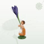 Miniaturfigur Blumenmädchen mit Krokus Höhe 12cm